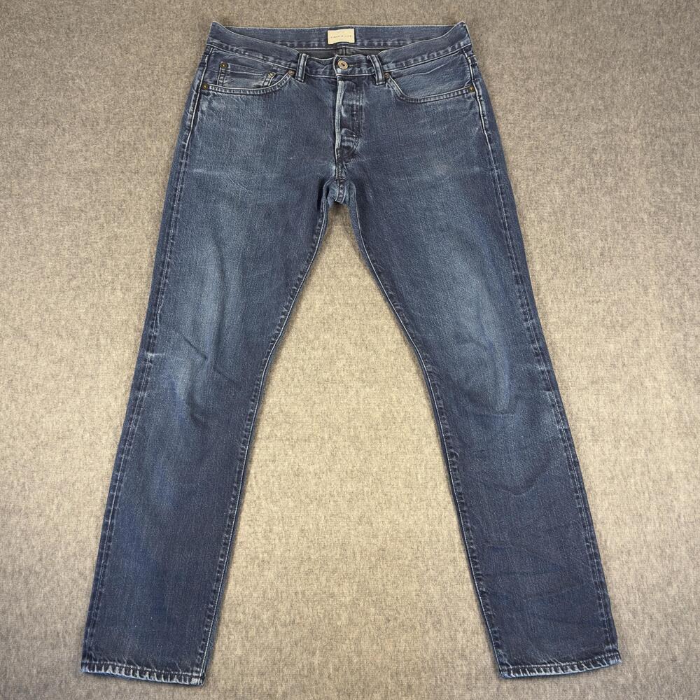 Simon Miller Pilot Jeans Mens 32x32 Blue Slim Tapered Selvedge Denim Made USA